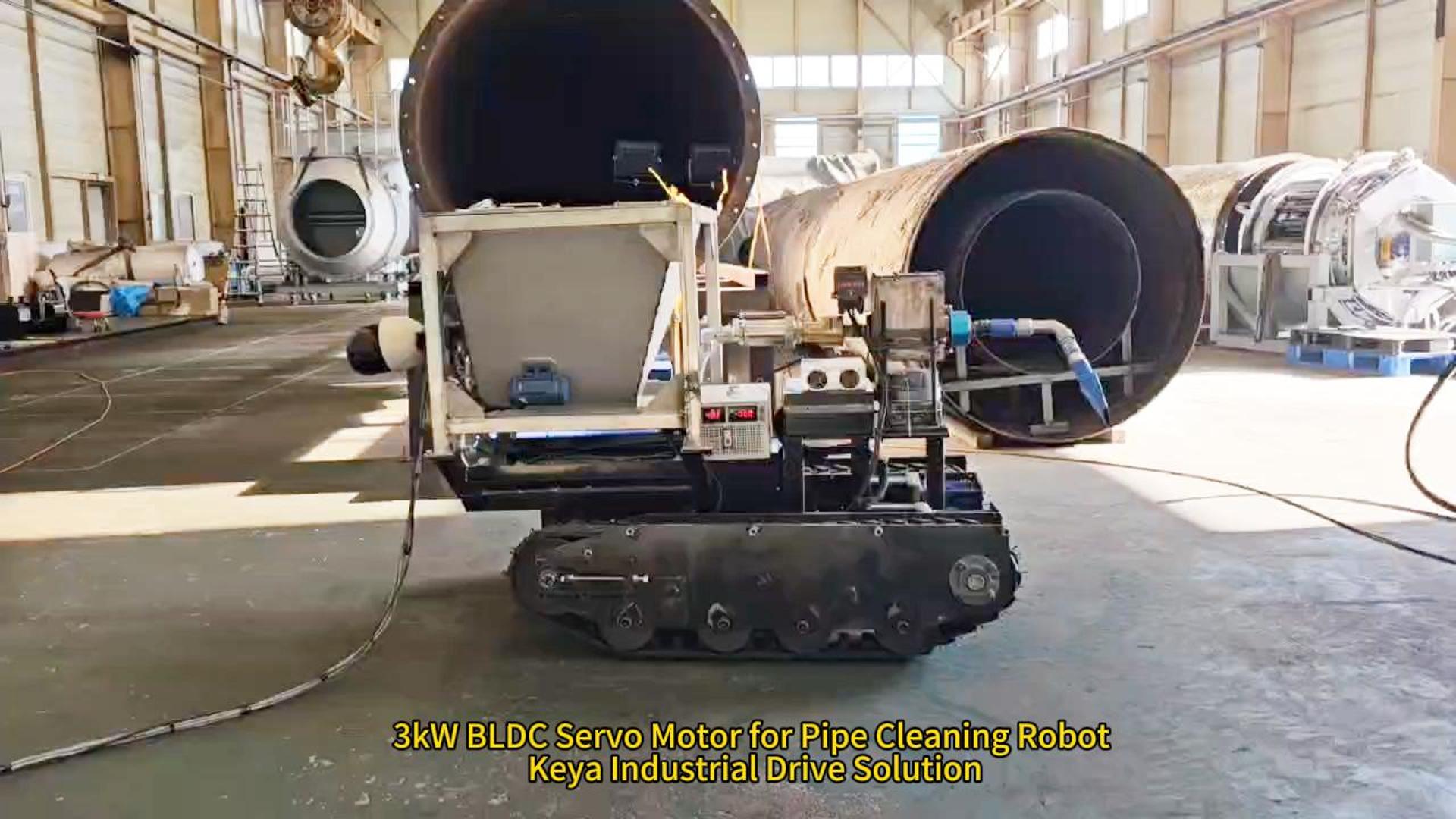 3kW BLDC Servo Motor Solution for Tracked Pipe Cleaning Robot